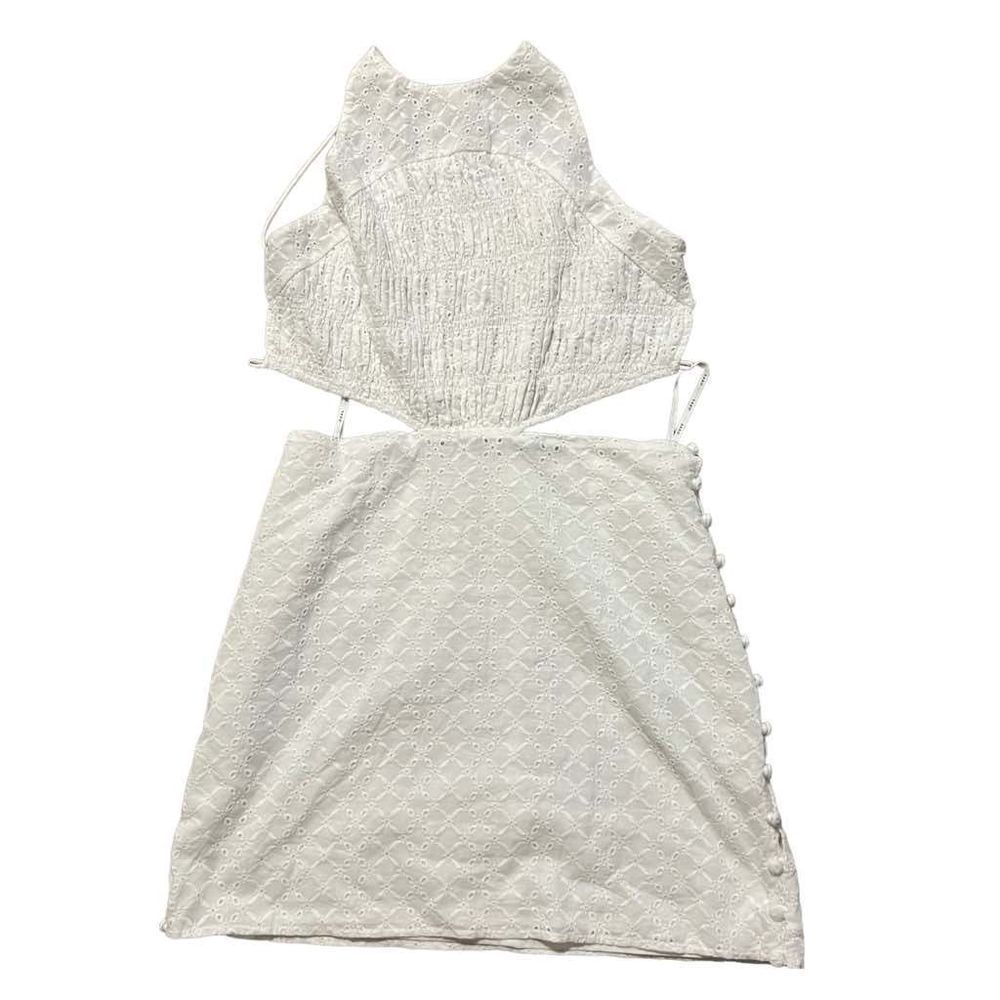 SABO White Smocked Mini Dress Size 6